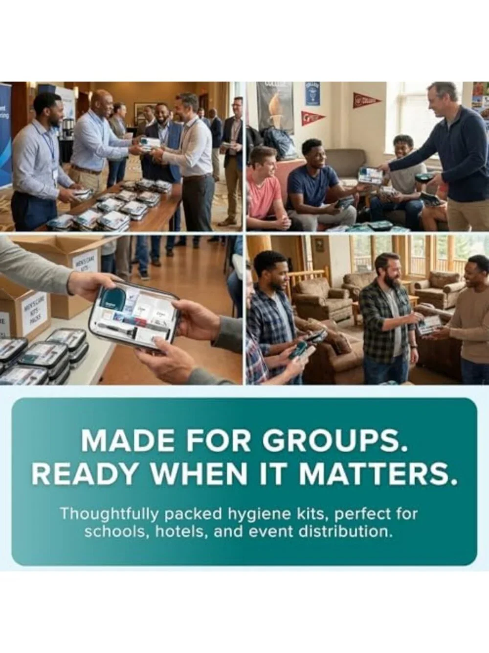 Premium Men's Hygiene Kits - 5 Pack Care Package for Outreach & Essentials